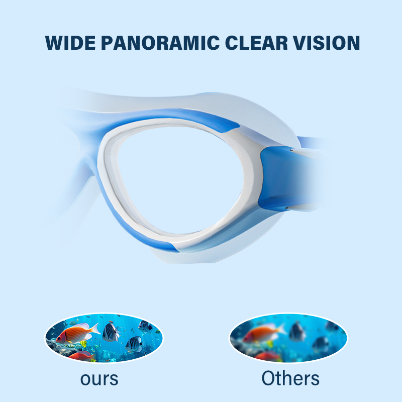 XF003 Kids Two Big Large Frame Lens Swimming Goggles - Image 5
