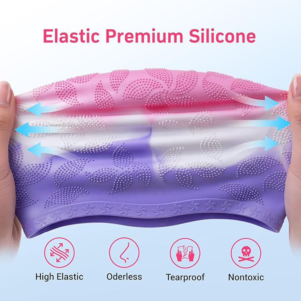 CAP1600 Swim Cap with 3D Dot Textured Surface - Image 9