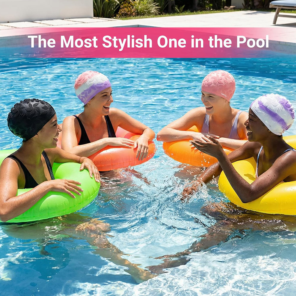 CAP1600 Swim Cap with 3D Dot Textured Surface - Image 7