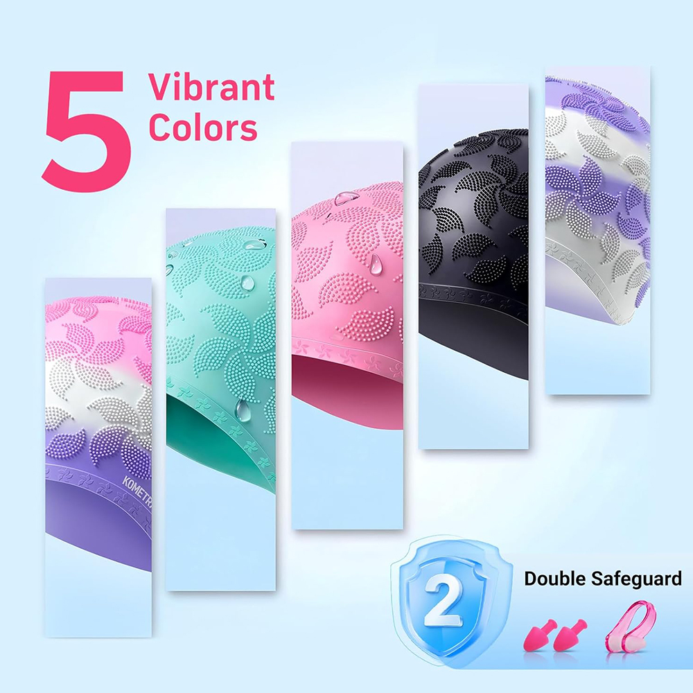 CAP1600 Swim Cap with 3D Dot Textured Surface - Image 8