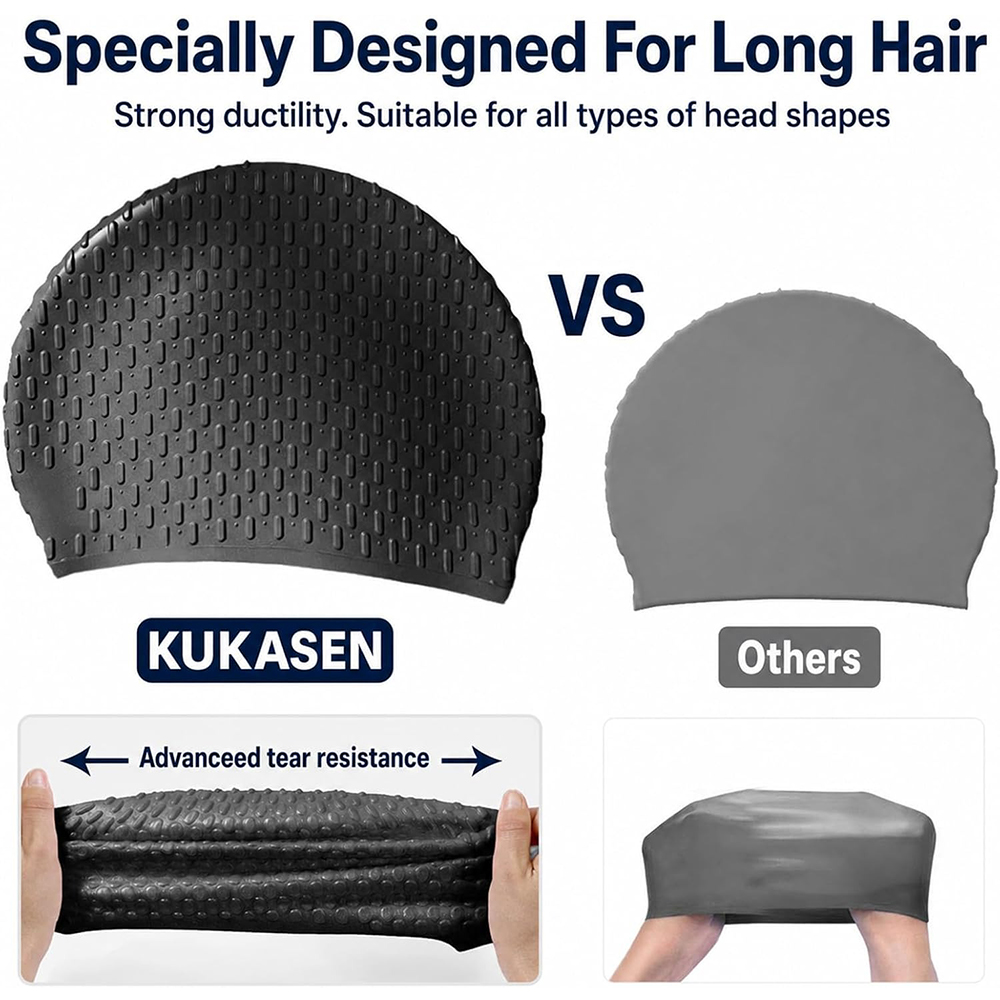 CAP800 Water Drop Swim Cap 3D Raised Dot 85g 20.6*21.6cm - Image 4