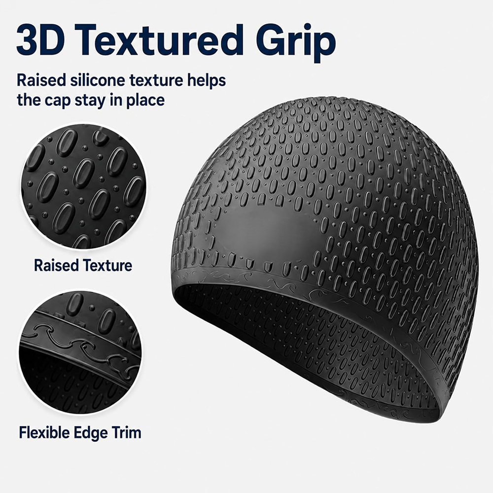 CAP800 Water Drop Swim Cap 3D Raised Dot 85g 20.6*21.6cm - Image 5