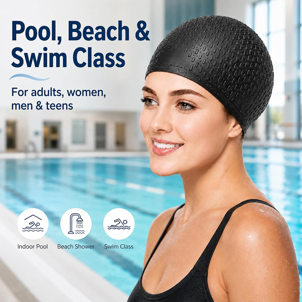 CAP800 Water Drop Swim Cap 3D Raised Dot 85g 20.6*21.6cm - Image 6